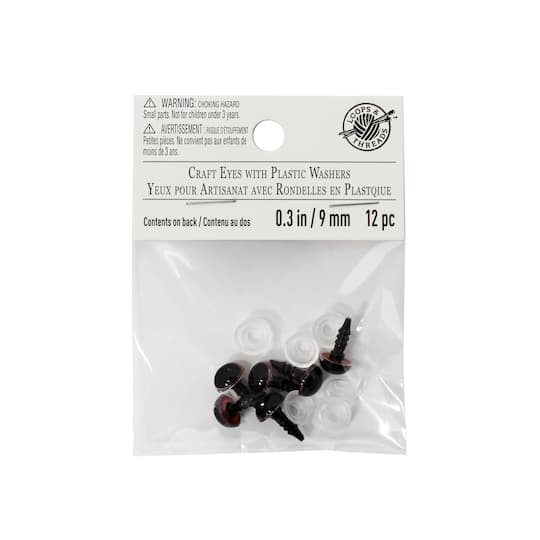Craft Eyes with Plastic Washers Loops & Threads®, 9mm
